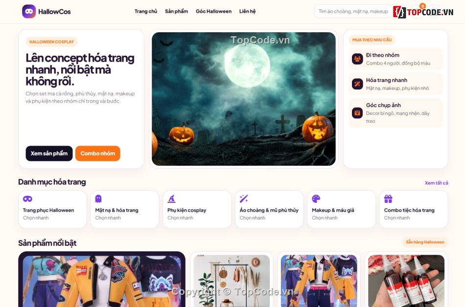 Halloween,đồ án website,bán web